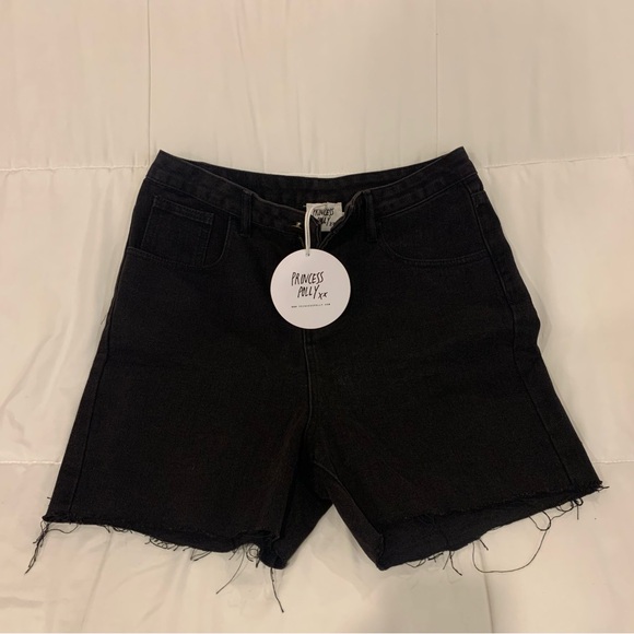 PRINCESS POLLY - High-Waisted Lose-Fit Denim Jean Shorts - Women’s 6 - Picture 3 of 7